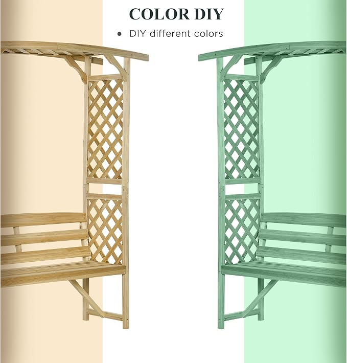 Outsunny Patio Garden Bench Arbor Arch - Image 6