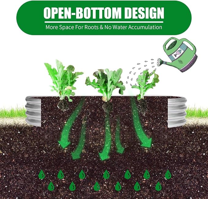 6 ft x 2 ft Raised Garden Bed Metal Elevated Planter - Image 6