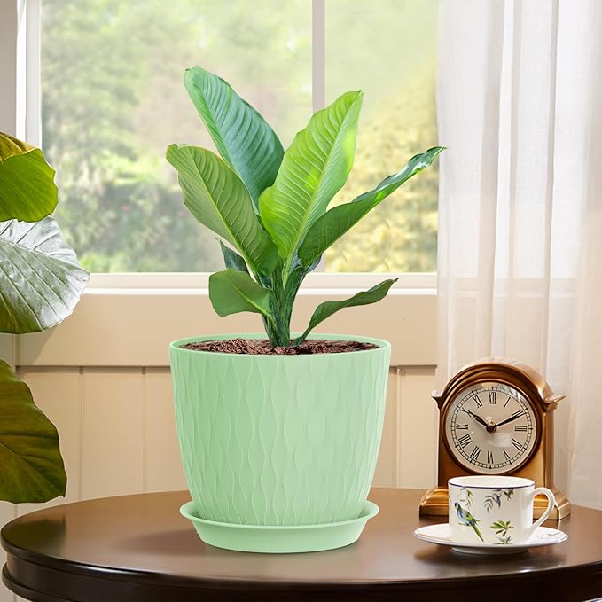 7 inch Flower Pots, 5 Pack Plant Pots - Image 5