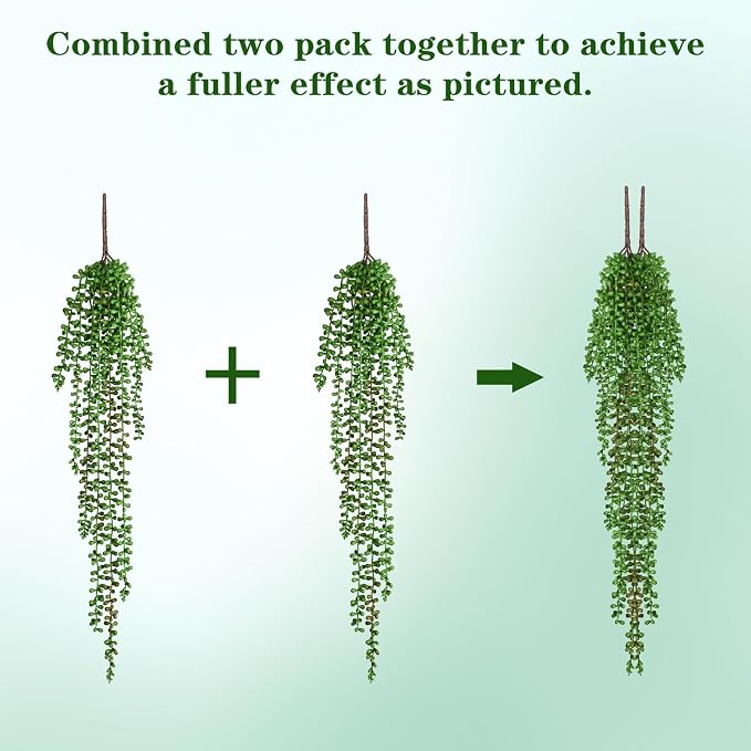 Waipfaru 4Pcs Artificial Hanging Plants, Fake Vines Fake Hanging Plants - Image 9