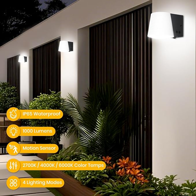 Outdoor Light Fixture, AC/Solar Hybrid Charging Porch Light Outdoor Dimmable - Image 3