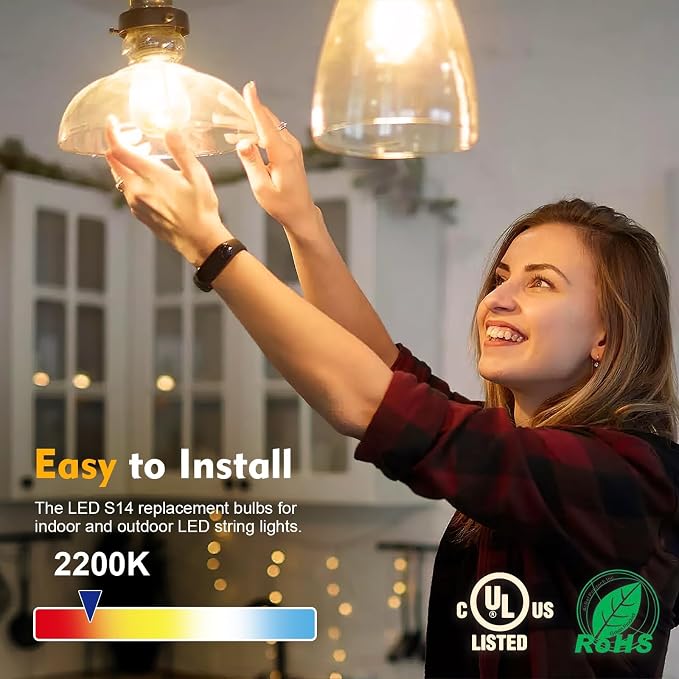 64 Pack S14 LED Bulbs for Outdoor String Lights, Shatterproof Replacement - Image 4
