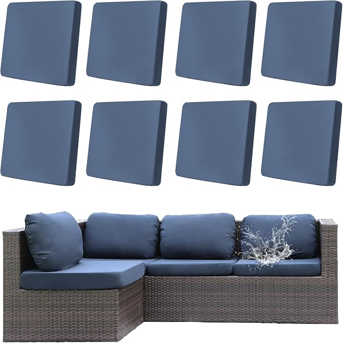 8Pcs Outdoor Cushion Covers, Patio Cushion Covers, Stretch Elastic Slipcovers by dreahoteztil