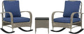 Outsunny 3 Piece Wicker Patio Furniture Set, PE Rattan Rocking Chairs by Outsunny