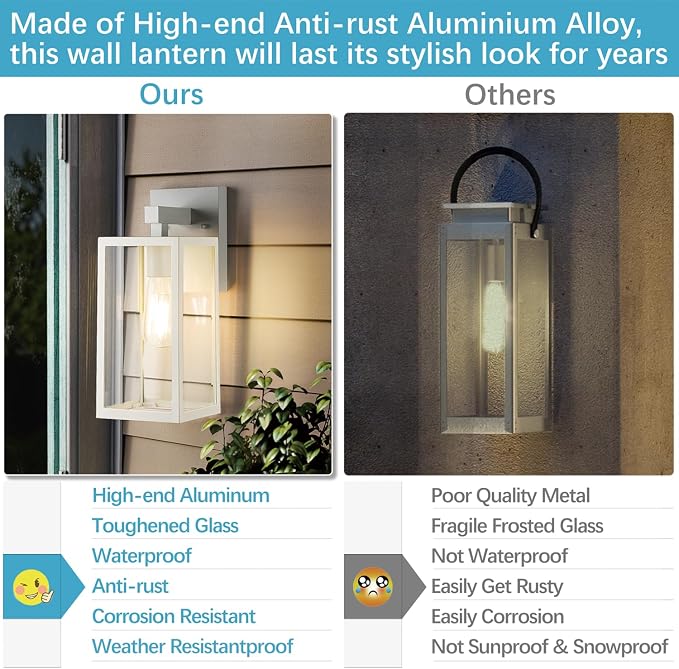 MAXvolador Outdoor Wall Lantern, Exterior Waterproof Wall Sconce Light Fixture - Image 3