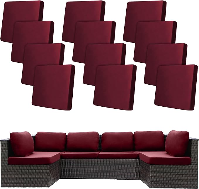 12Pcs Stretch Patio Cushion Covers, Outdoor Couch Covers Replacement, Outdoor by BIETYONE