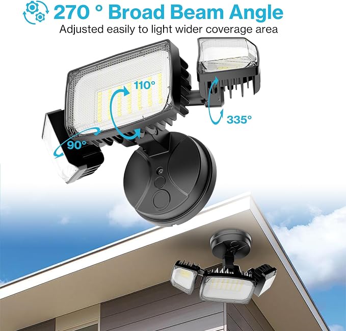 Olafus 80W Flood Lights Outdoor 2 Pack, Switch Controlled LED Security Lights - Image 5