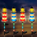 4 Pack Lighthouse Solar Lights, 7 Light Color Changes, IP65 Waterproof Solar by HokfirmHomeDecorGarden