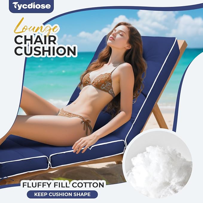 Outdoor Chaise Lounge Chair Cushion, Non-Slip Patio Chaise Lounge Cushions - Image 2