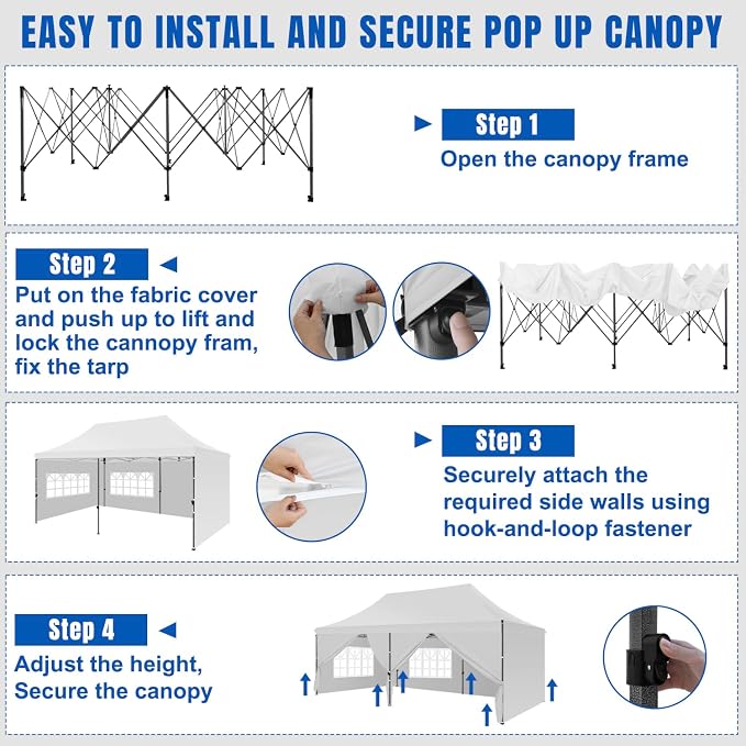 Yesker 10x20 Pop Up Canopy Tent - Image 6