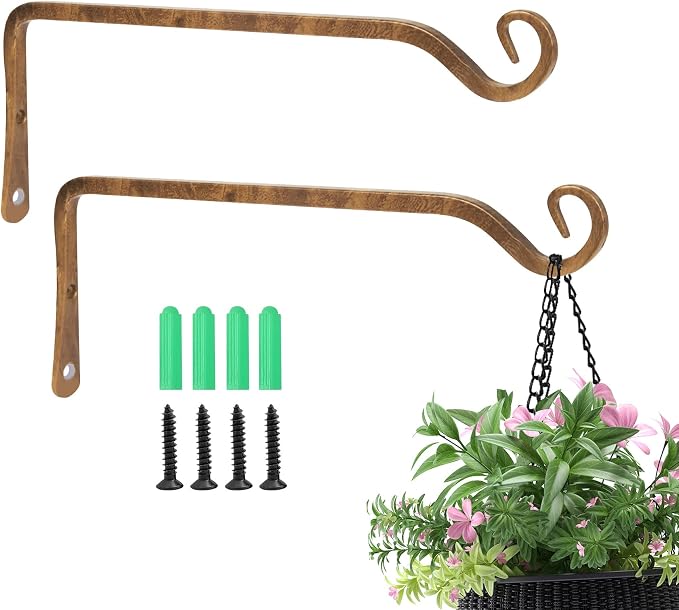 Jardim 2 Pack 10 Inch Premium Decorative Metal Iron Wall Hangers by Jardim