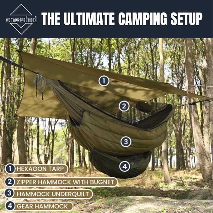 onewind Double Hammock Underquilt Warm Insulation Ultralight 3-4 Season Camping - Image 8
