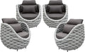 TWT 4 Pieces Patio Sofas All-Weather Rope Balcony Furniture by TWT