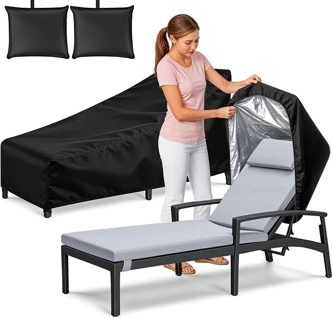 Chaise Lounge Cover 2 Pack Heavy Duty Patio Furniture Covers by Unknown