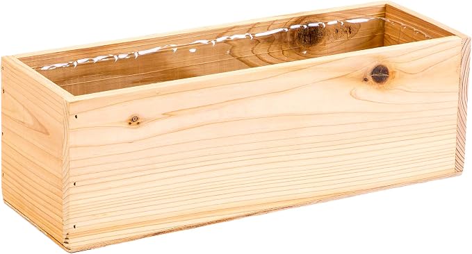 Wooden Planter Box, Rose Wood, Plastic Liner l Garden Decor l Restaurant and - Image 2