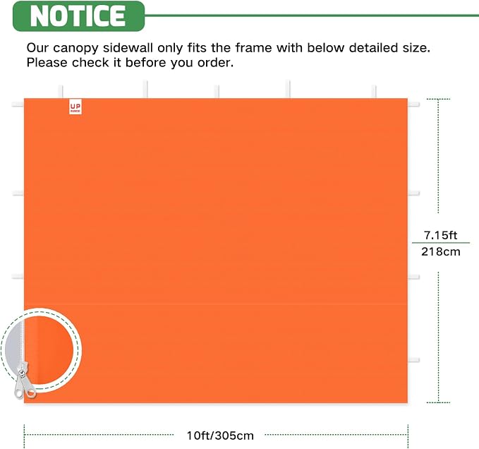 Sidewalls for 10x10 Pop Up Canopy, 210D Polyester Waterproof Canopy Sidewalls - Image 2
