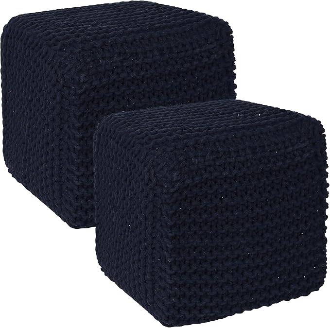 REDEARTH · Square Hand Knitted Pouf by REDEARTH