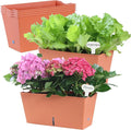 Window Box Planter 6 Pcs, 12.6 Inches Self Watering Rectangle Flower Plant Pots by Oliz