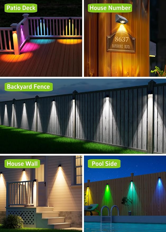 Solar Fence Lights Outdoor Waterproof High Brightness LED Spot Lens Deck Lights - Image 8