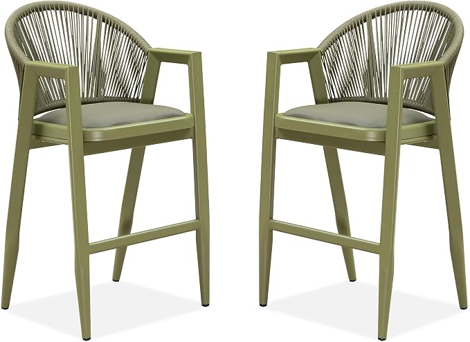 PURPLE LEAF Outdoor Bar Stools Set of 2 by PURPLELEAF