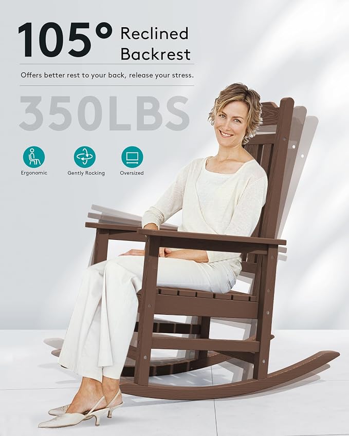 SERWALL HDPE Outdoor Rocking Chairs - Image 8