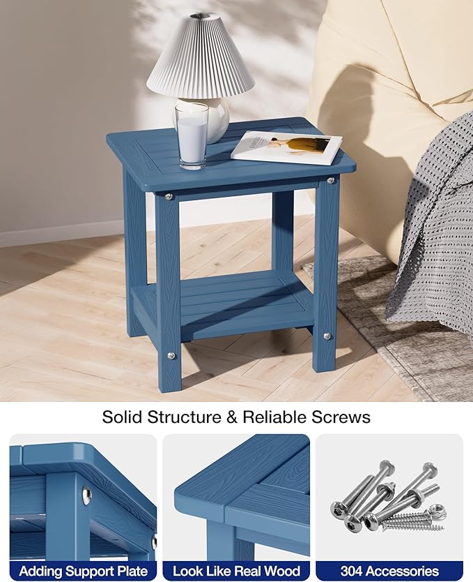 YEFU Outdoor Side Table for Patio: 16" HIPS Weather - Image 6