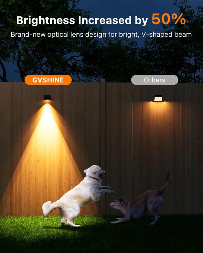 16 Pack Solar Powered Fence Lights Outdoor Wall Mount Decorative Waterproof - Image 4
