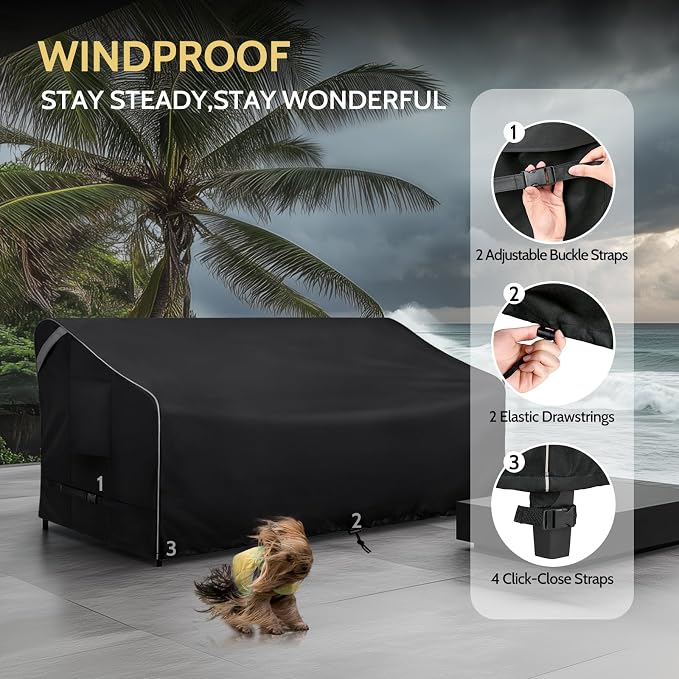 COSFLY Outdoor Patio Loveseat Covers Waterproof, Heavy-Duty UV-Resistant - Image 6