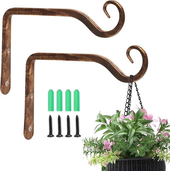 Jardim 2 Pack 6 Inch Premium Decorative Metal Iron Wall Hook, Indoor Outdoor by Jardim