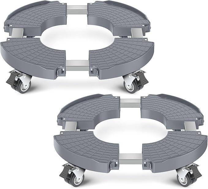 sanyi Plant Caddy with Wheels, 2 Pack Adjustable 15-21 Inch Rolling Planter by sanyi