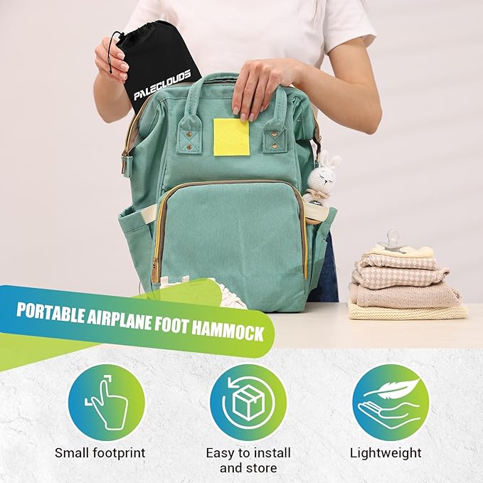 Foot Hammock for Plane Travel, No Collapse Thickened Bamboo Airplane Foot Rest - Image 6