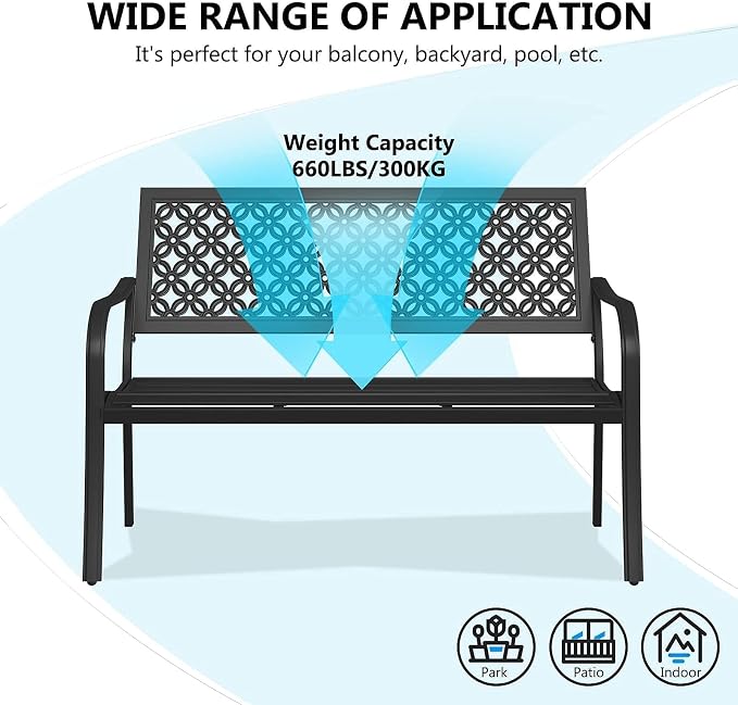 Grand patio 50" Outdoor Bench Garden Bench - Image 7