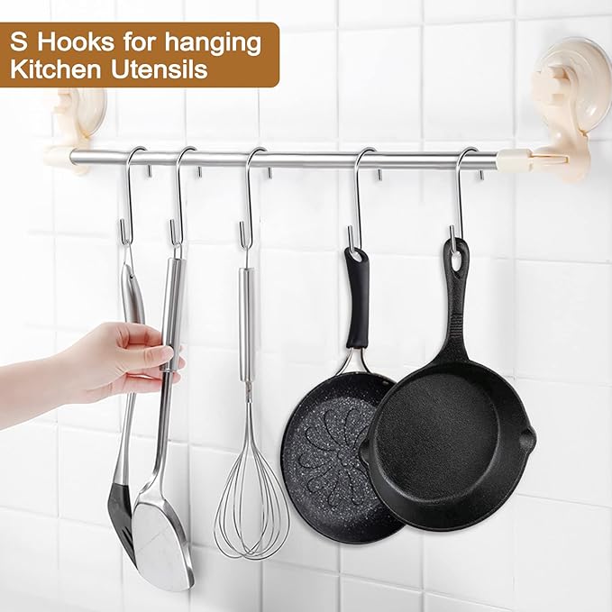 30 Pack Heavy Duty S Hooks Pan Pot Holder Rack Hooks Hanging Hangers S Shaped - Image 4