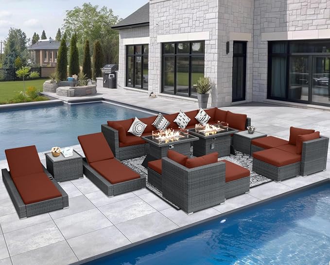 NICESOUL 18 Piece Extra Large Luxury Patio Furniture Set - Image 2