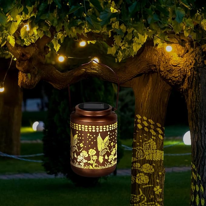 Hummingbird Solar Lantern Outdoor Hummingbird Decor Garden Decor Waterproof - Image 6