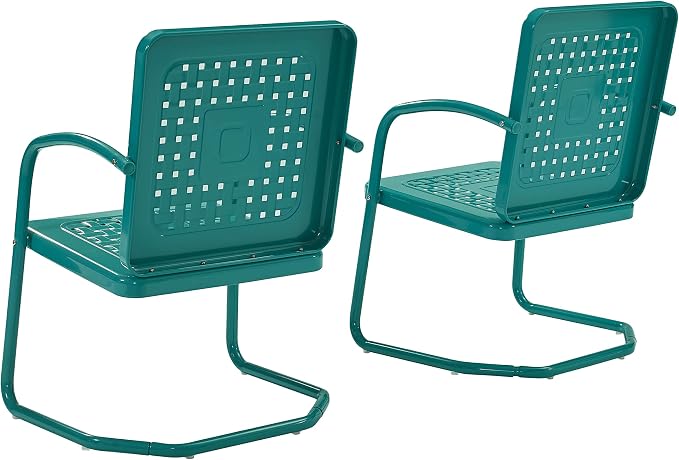 Crosley Furniture Bates 2-Piece Outdoor Chair Set, Retro Metal Patio Chairs - Image 11