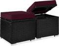 Best Choice Products Set of 2 Wicker Ottomans, Additional Seating, Side Table by BestChoiceProducts
