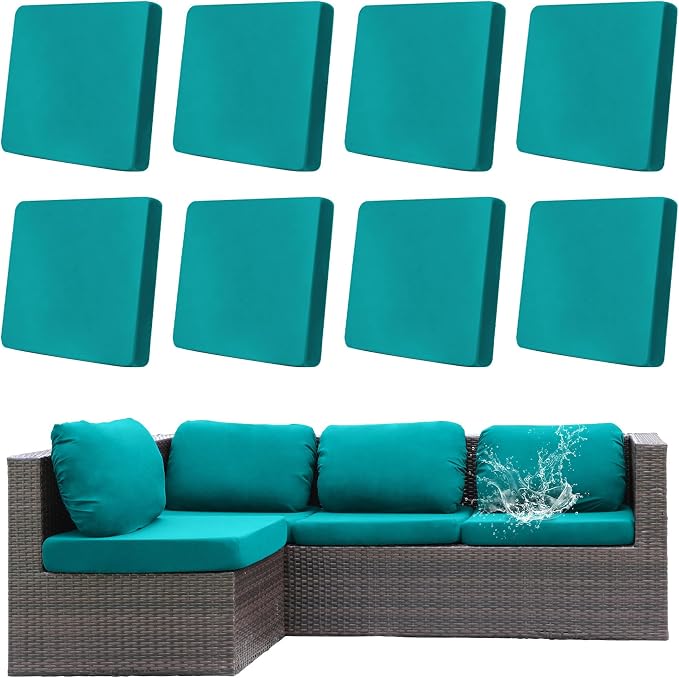 8Pcs Outdoor Cushion Covers, Patio Cushion Covers, Stretch Elastic Slipcovers by dreahoteztil