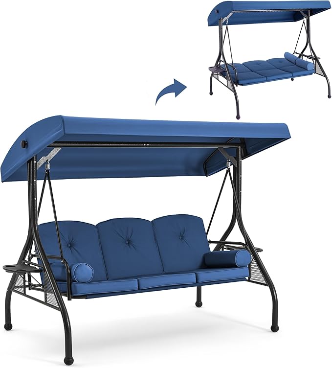 GYUTEI 3-Seat Outdoor Patio Swing by GYUTEI