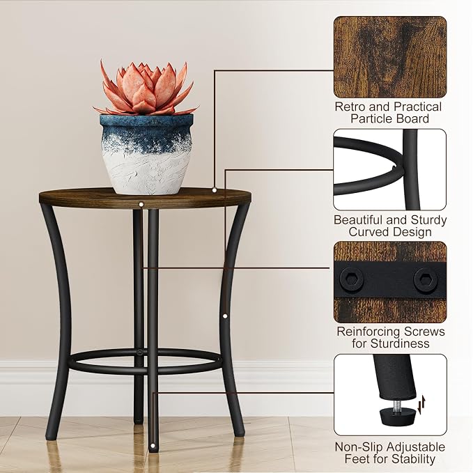 YINMIT Plant Stand Indoor, Round Plant Pots, Flower Pots - Image 5