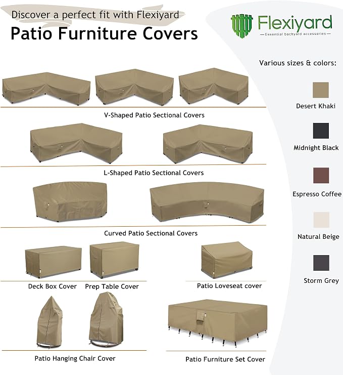 Heavy Duty Outdoor Sectional Sofa Cover, Lawn Patio Furniture Cover - Image 8