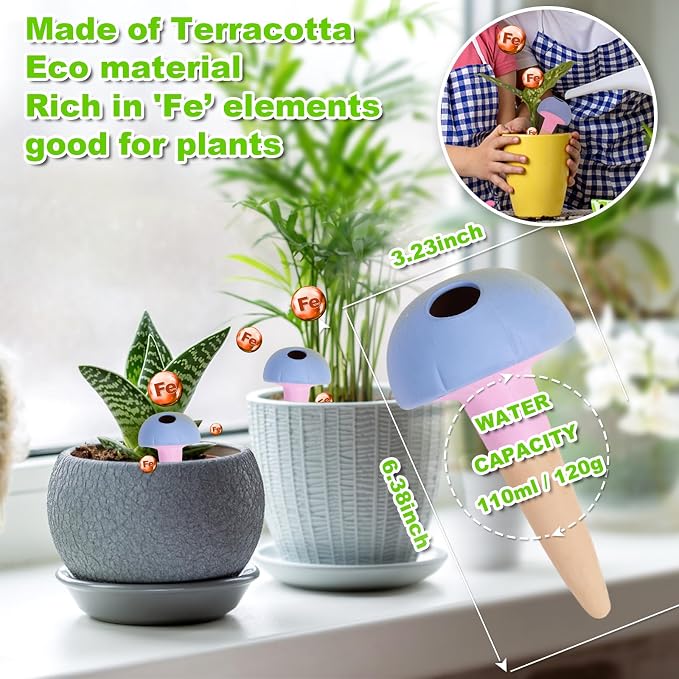 Self Watering Planter Insert Terracotta Watering Spikes Premium Plant Watering - Image 2