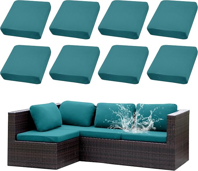 Outdoor Cushion Covers Set, Replacement by SUKAIKEQA