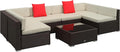 Outsunny 7 Piece Patio Furniture Set, Wicker Outdoor Sectional Sofa Set by Outsunny
