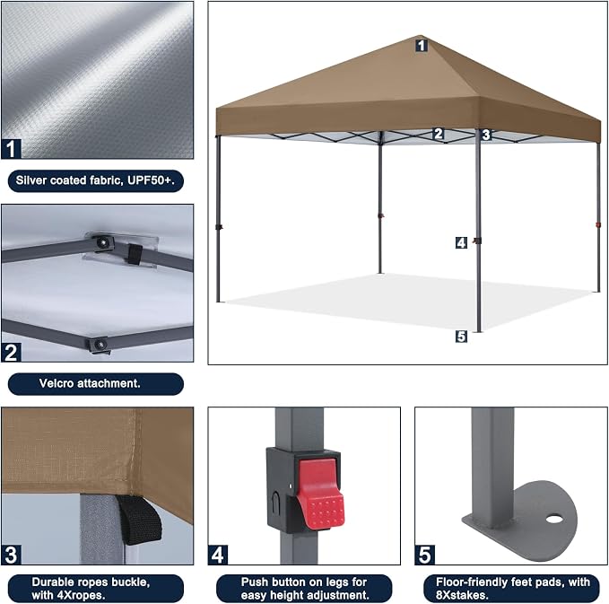 COOSHADE Durable Instant Canopy 10x10Ft - Image 4