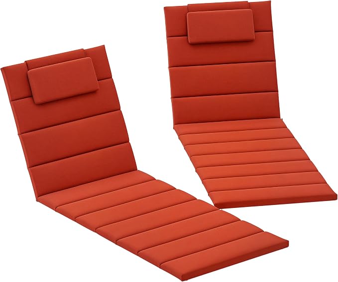 Outsunny Outdoor Lounge Chair Cushion Set of 2, Foldable Patio Chaise Lounge by Outsunny
