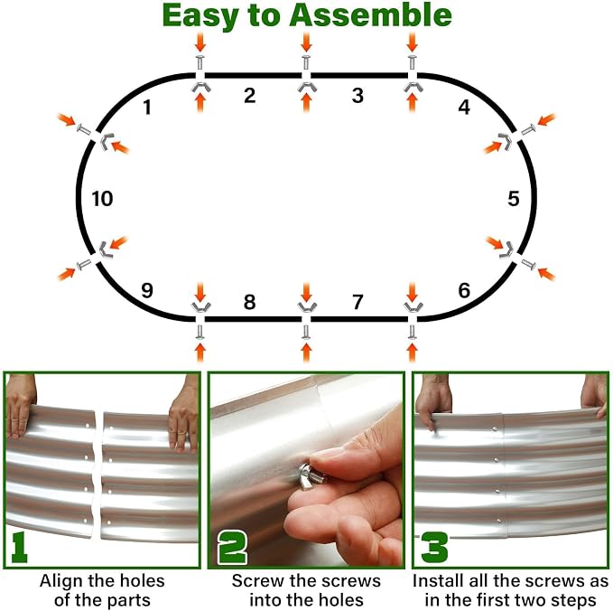 Galvanized Raised Garden Bed for Outdoor: 4X2X1ft Durable Metal Vegetable Plant - Image 3