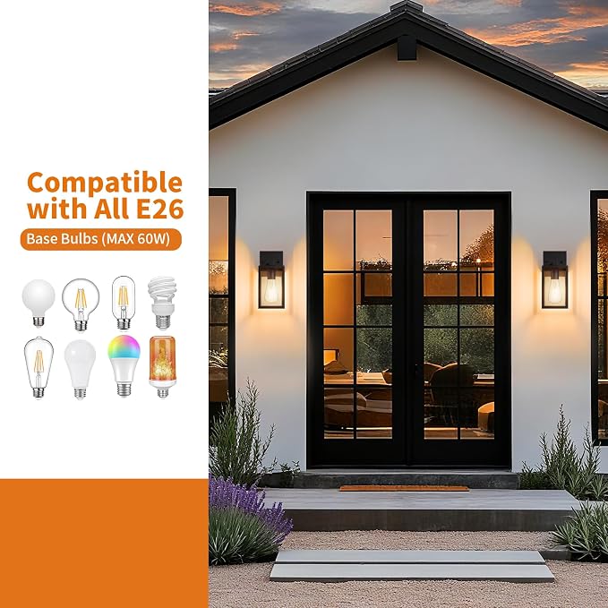 Outdoor Light Fixtures Wall Mount, Waterproof Front Porch Lights, Modern - Image 5