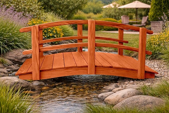 6 FT Cedar Amish Made Garden Bridge - Image 4