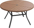 VICLLAX 53" Round Outdoor Table, Patio Dining Table by HOME